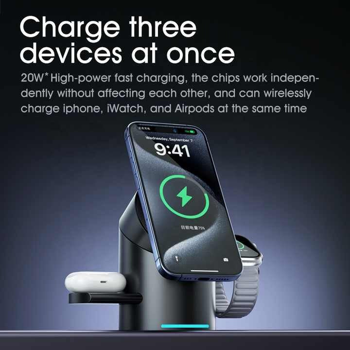 3 in 1 Wireless Charging Station